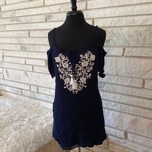 My Michelle Navy off the shoulder dress